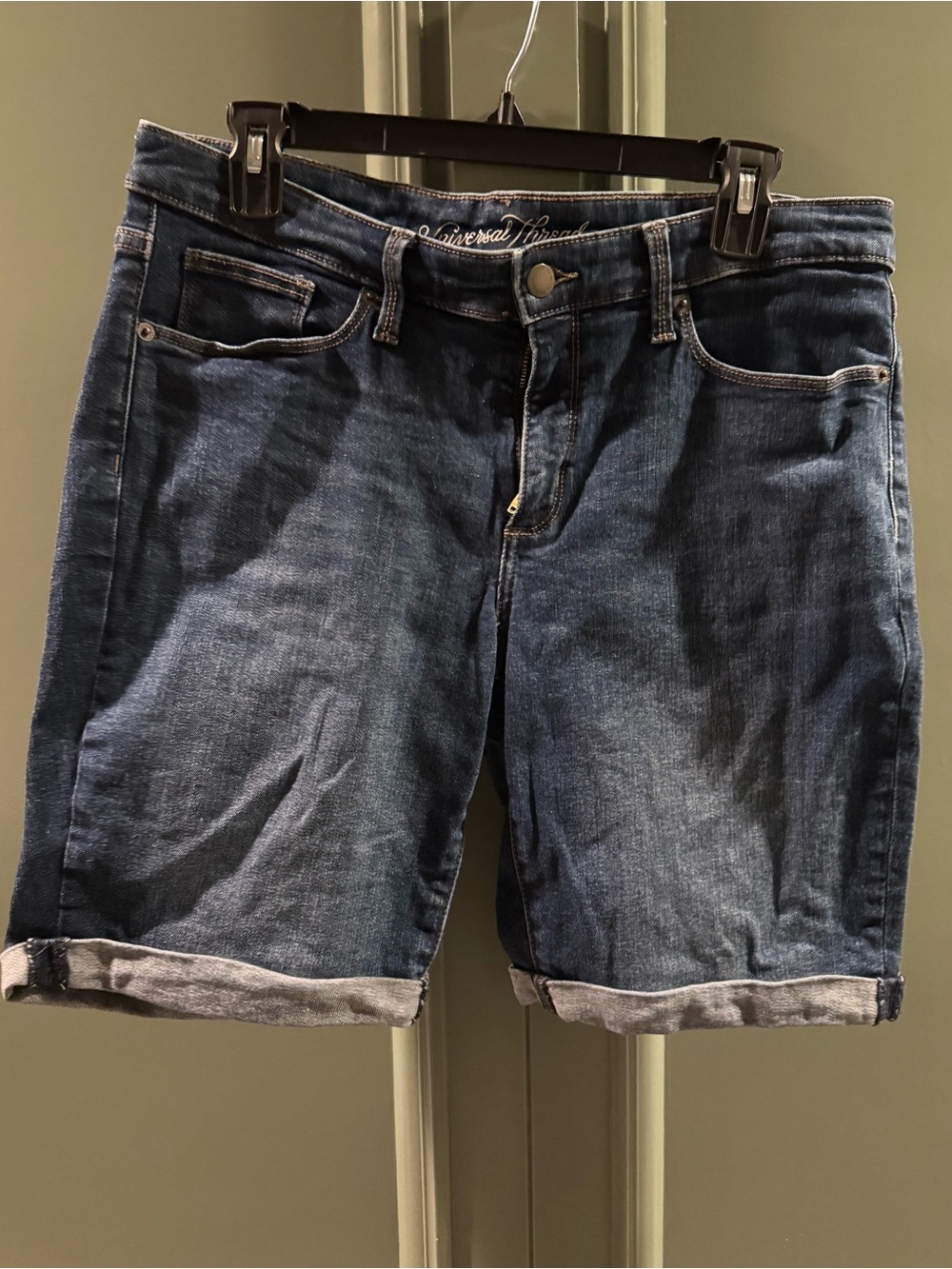 Universal Thread Women's Rolled Cuff Denim Bermuda Shorts